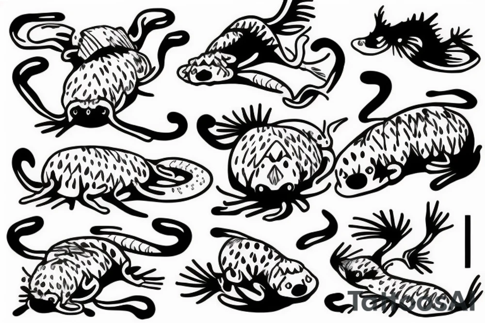 cute axolotl tattoo idea