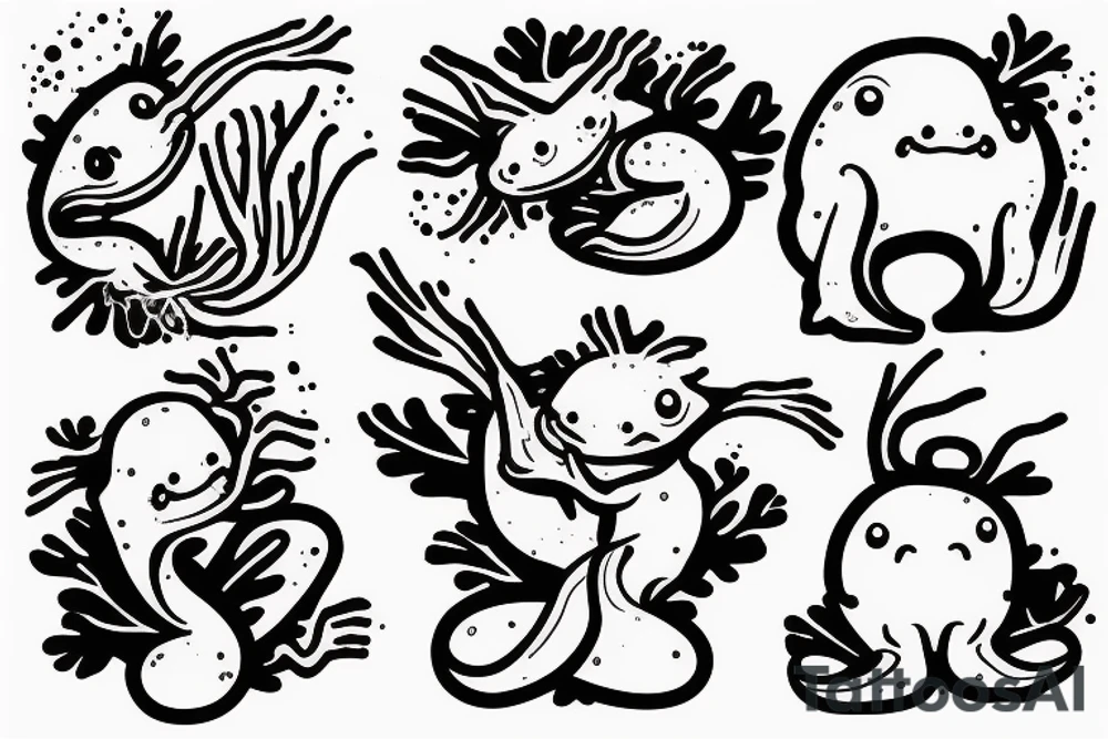 cute axolotl tattoo idea