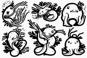 cute axolotl tattoo idea