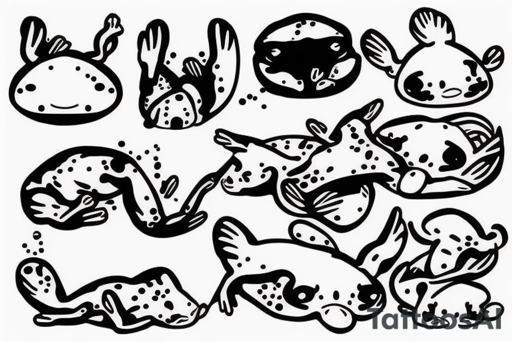 cute axolotl tattoo idea