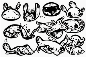 cute axolotl tattoo idea