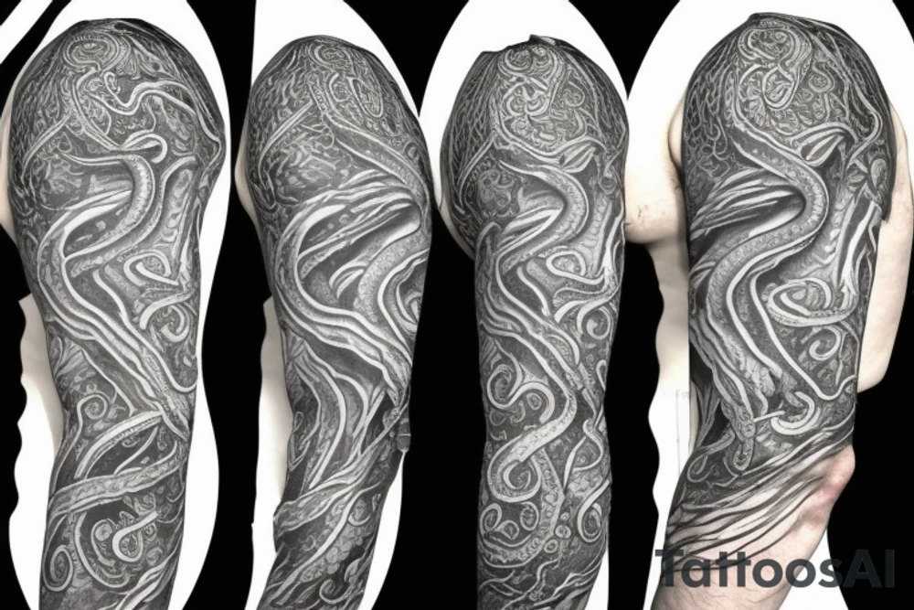 Cthulhu and elder gods sleeve with tentacles tattoo idea Cthulhu and elder gods sleeve with tentacles tattoo idea