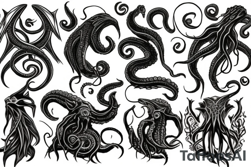 Cthulhu and elder gods sleeve tattoo idea