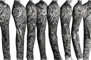 Cthulhu and elder gods sleeve with tentacles on neck tattoo idea