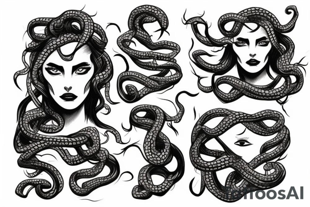Medusa with mouth covered tattoo idea