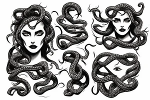 Medusa with mouth covered tattoo idea