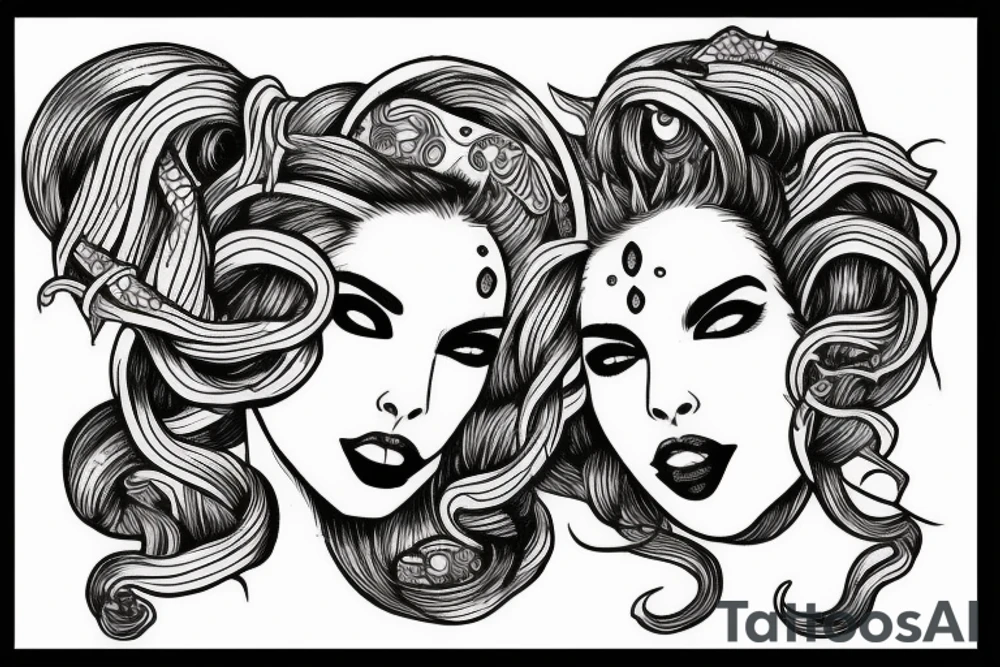 Medusa with mouth covered tattoo idea