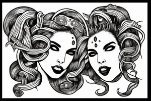 Medusa with mouth covered tattoo idea