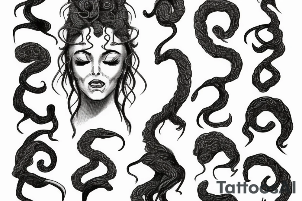 Medusa without a mouth tattoo idea