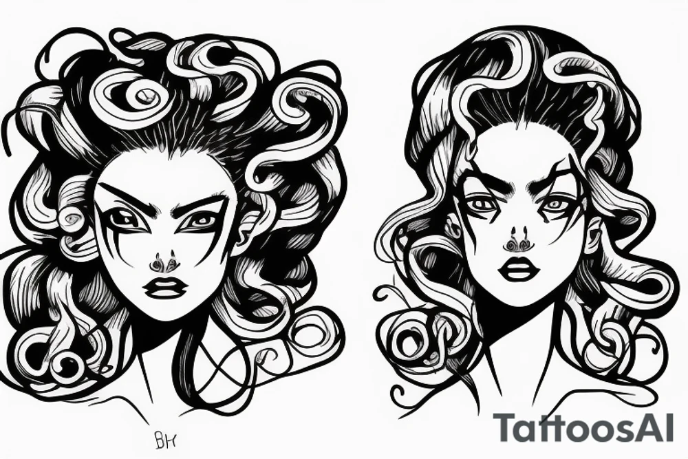 Medusa without a mouth tattoo idea