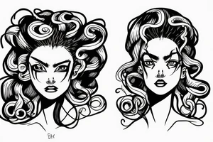 Medusa without a mouth tattoo idea