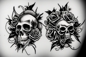 Skull With Smoke And Roses tattoo idea