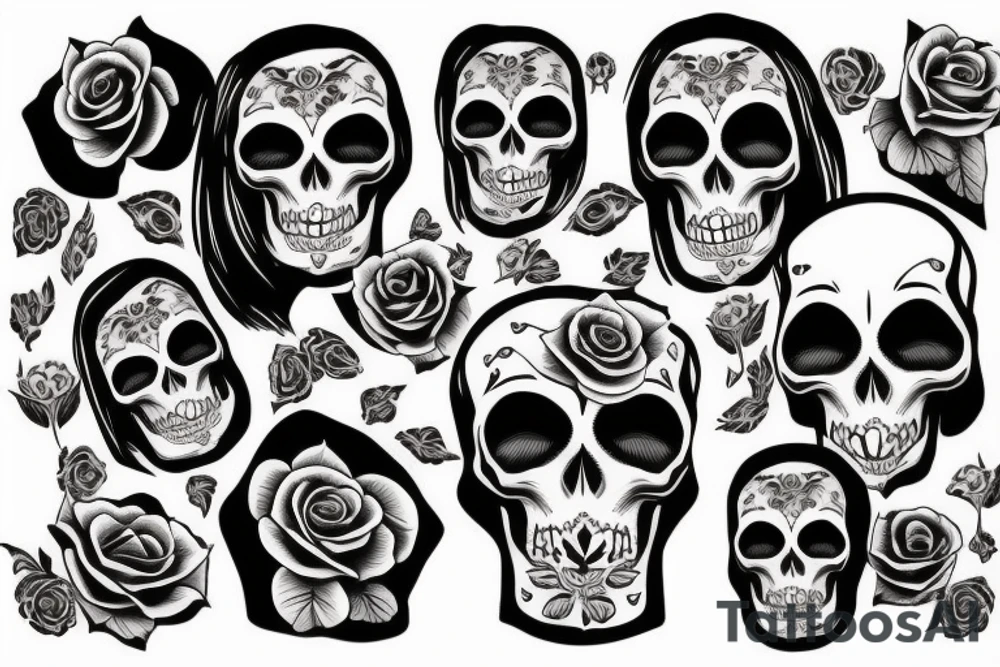 Skull With Roses tattoo idea