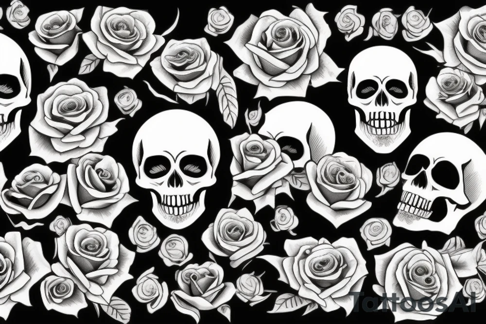 Skull With Roses tattoo idea