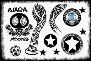 Fifa world cup three stars Argentina tattoo idea