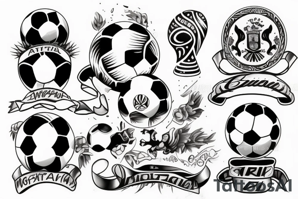 Fifa world cup three stars Argentina tattoo idea