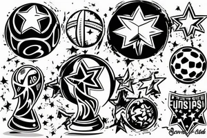 Fifa world cup with three stars below tattoo idea