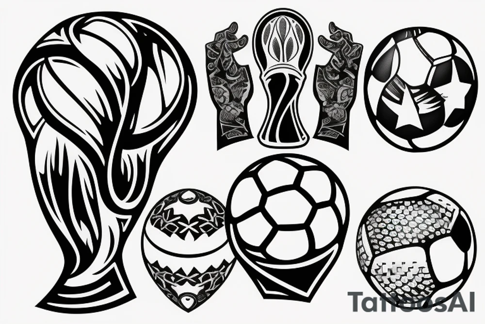 Fifa world cup with three stars below tattoo idea