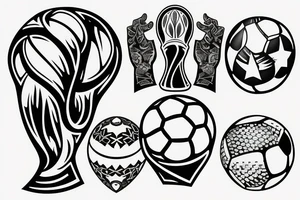 Fifa world cup with three stars below tattoo idea