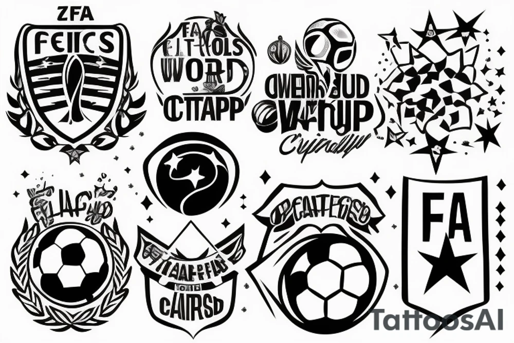 Fifa world cup with three stars below tattoo idea