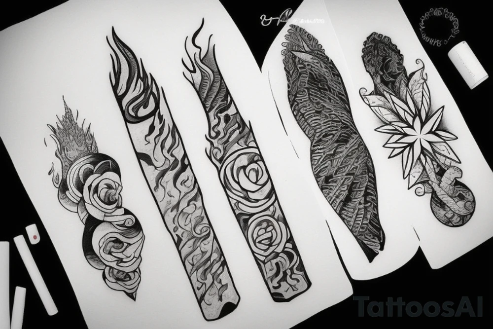 Fire and rain tattoo idea