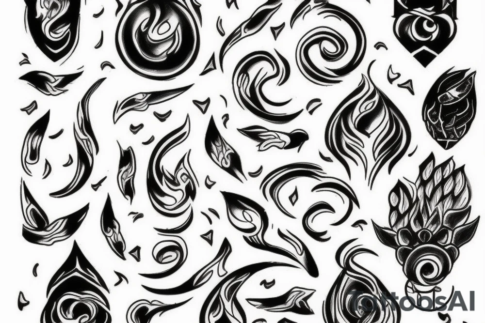 Fire and rain tattoo idea