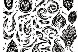 Fire and rain tattoo idea