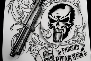 Punisher Skull with the words "si vis pacem, para bellum" tattoo idea
