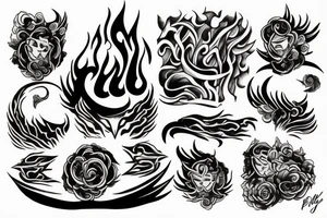 Fire and rain tattoo idea
