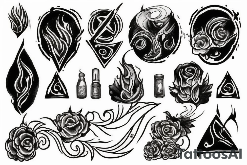 Fire and rain tattoo idea