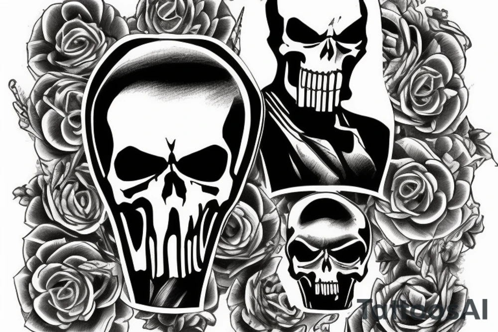 Punisher Skull with the words "si vis pacem, para bellum" tattoo idea