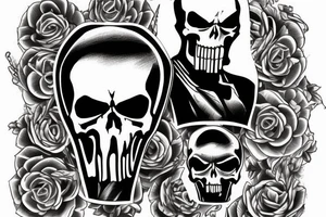 Punisher Skull with the words "si vis pacem, para bellum" tattoo idea