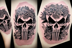 Punisher Skull with the words "si vis pacem, para bellum" tattoo idea