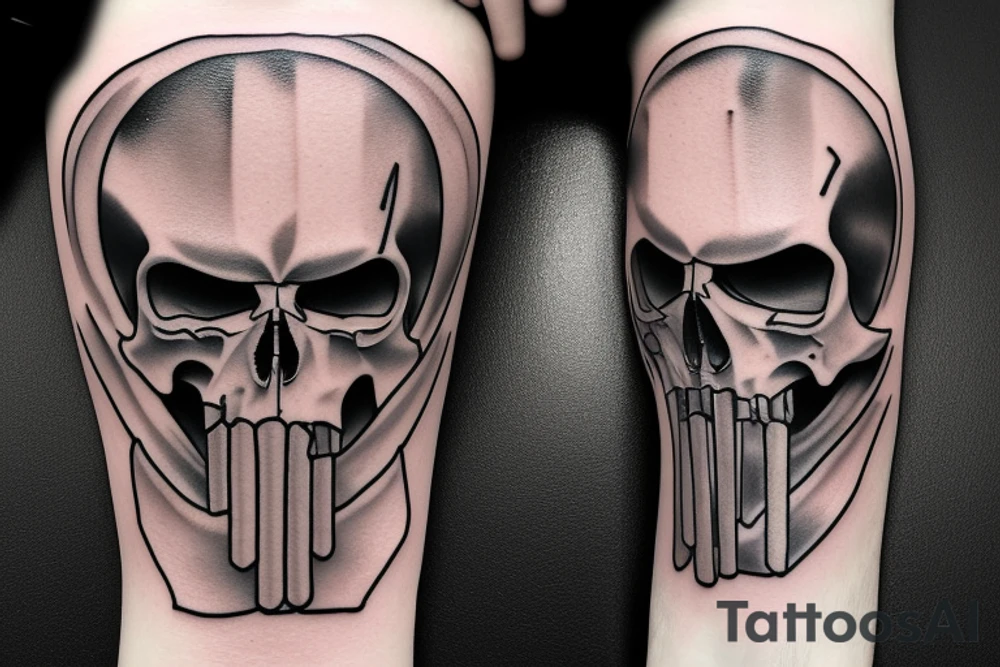 Punisher Skull with the words "si vis pacem, para bellum" tattoo idea