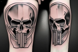 Punisher Skull with the words "si vis pacem, para bellum" tattoo idea