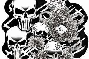 Punisher Skull with the words "si vis pacem, para bellum" tattoo idea