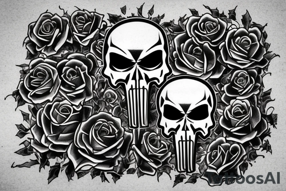 Punisher Skull with the words "si vis pacem, para bellum" tattoo idea