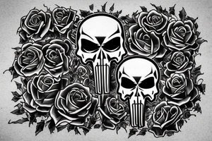 Punisher Skull with the words "si vis pacem, para bellum" tattoo idea