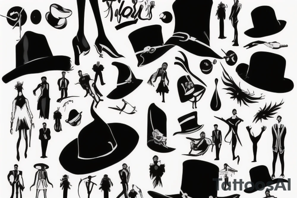 black shillouette looks like a tall men with a hat tattoo idea