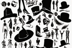 black shillouette looks like a tall men with a hat tattoo idea