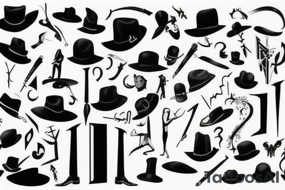 black shillouette looks like a tall men with a hat tattoo idea