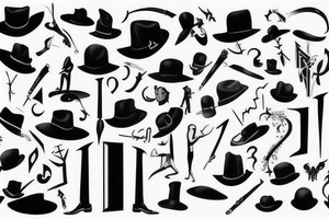 black shillouette looks like a tall men with a hat tattoo idea