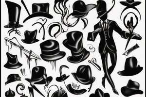 black shillouette looks like a tall men with a hat tattoo idea