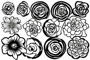 Circular flower minimal tattoo idea