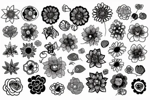 Circular flower minimal tattoo idea