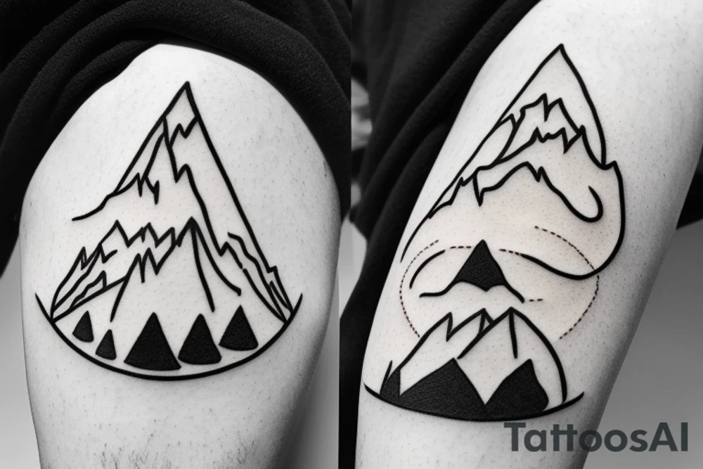 lord of the rings, simple line Lonely mountain image tattoo idea lord of the rings, simple line Lonely mountain image tattoo idea