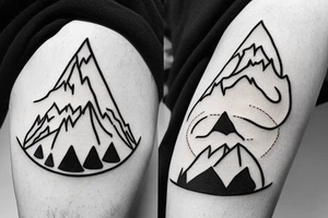 lord of the rings, simple line Lonely mountain image tattoo idea