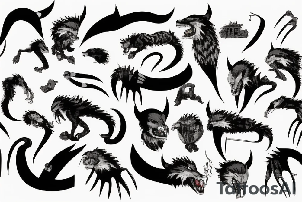 wolverine eats a cebra tattoo idea