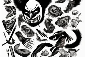 wolverine eats a cebra tattoo idea