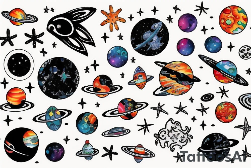 Space sea tattoo idea